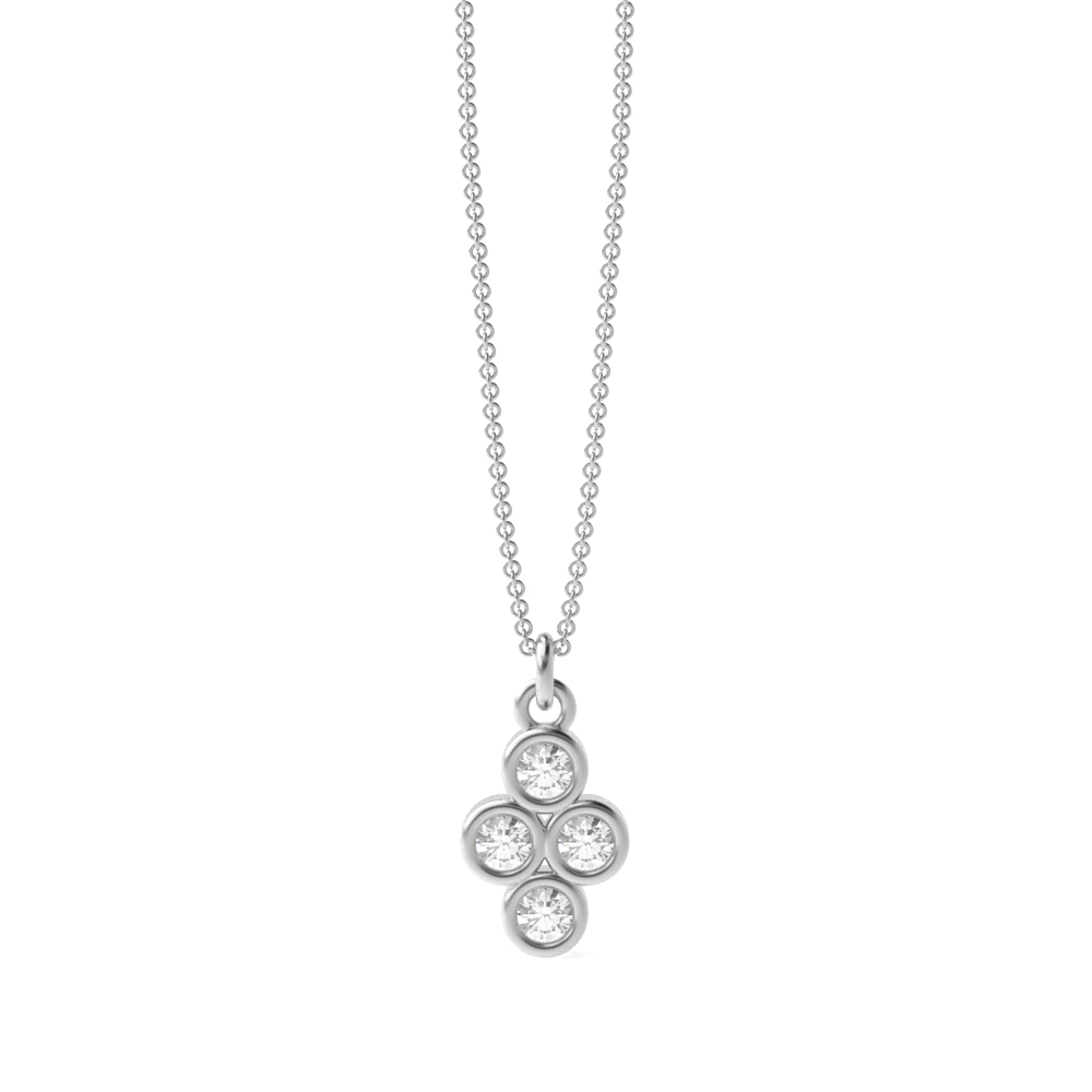 4 bezel setting round shape designer pendant