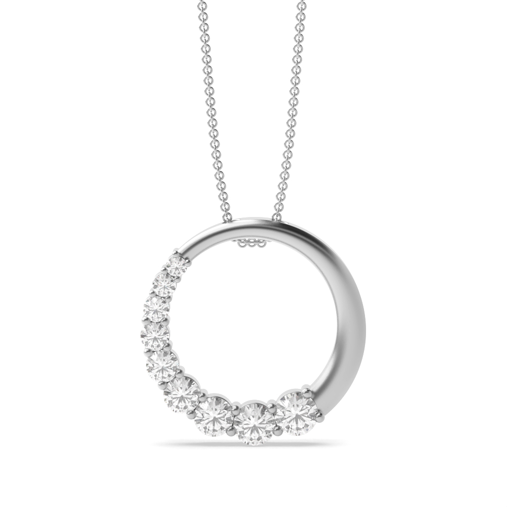 prong setting round diamond circle shape pendant