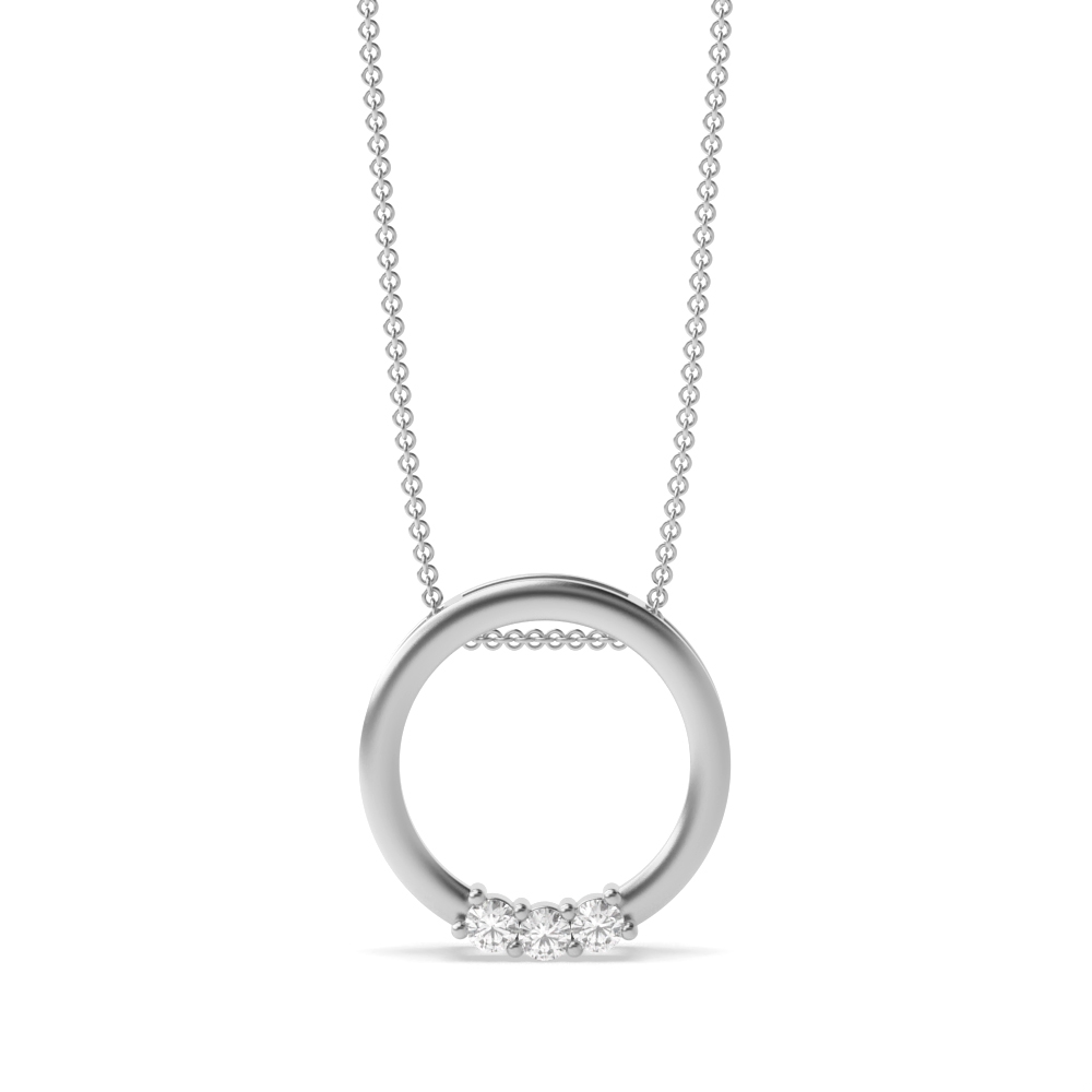 4 prong setting round shape circle pendant