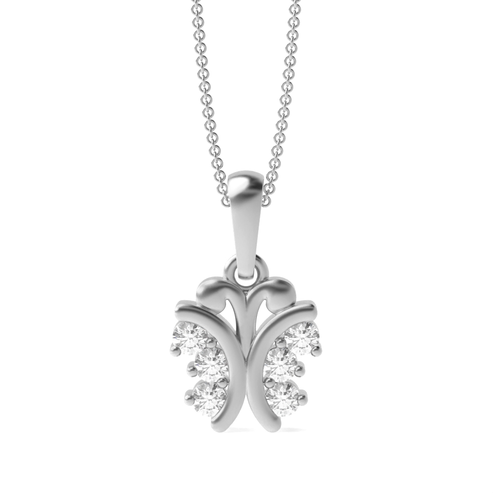 prong setting round diamond designer pendants