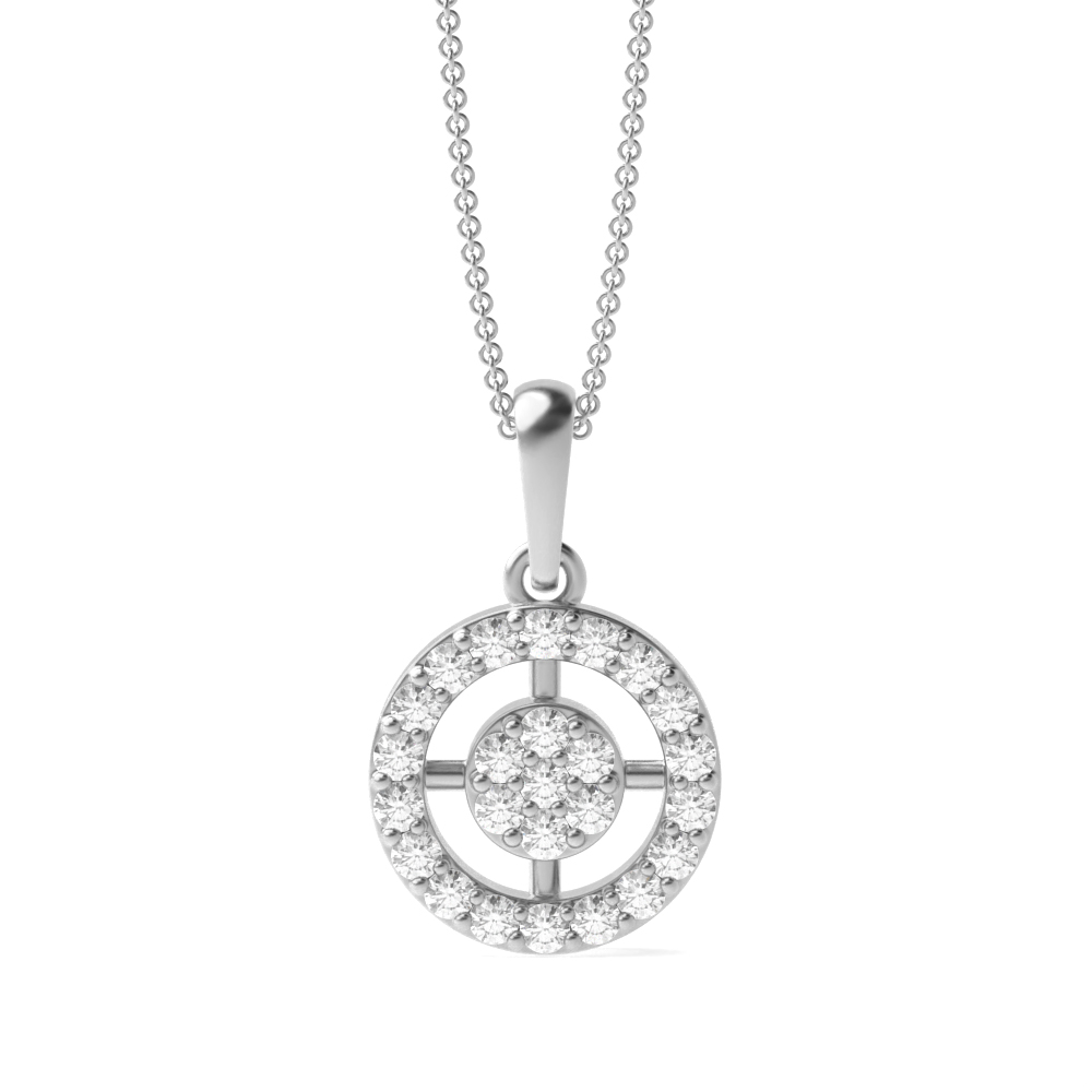 prong setting round diamond designer pendants