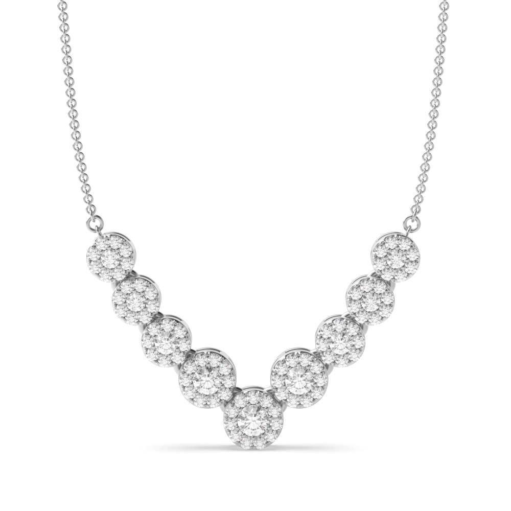 4 Prong setting round shape diamond designer pendant