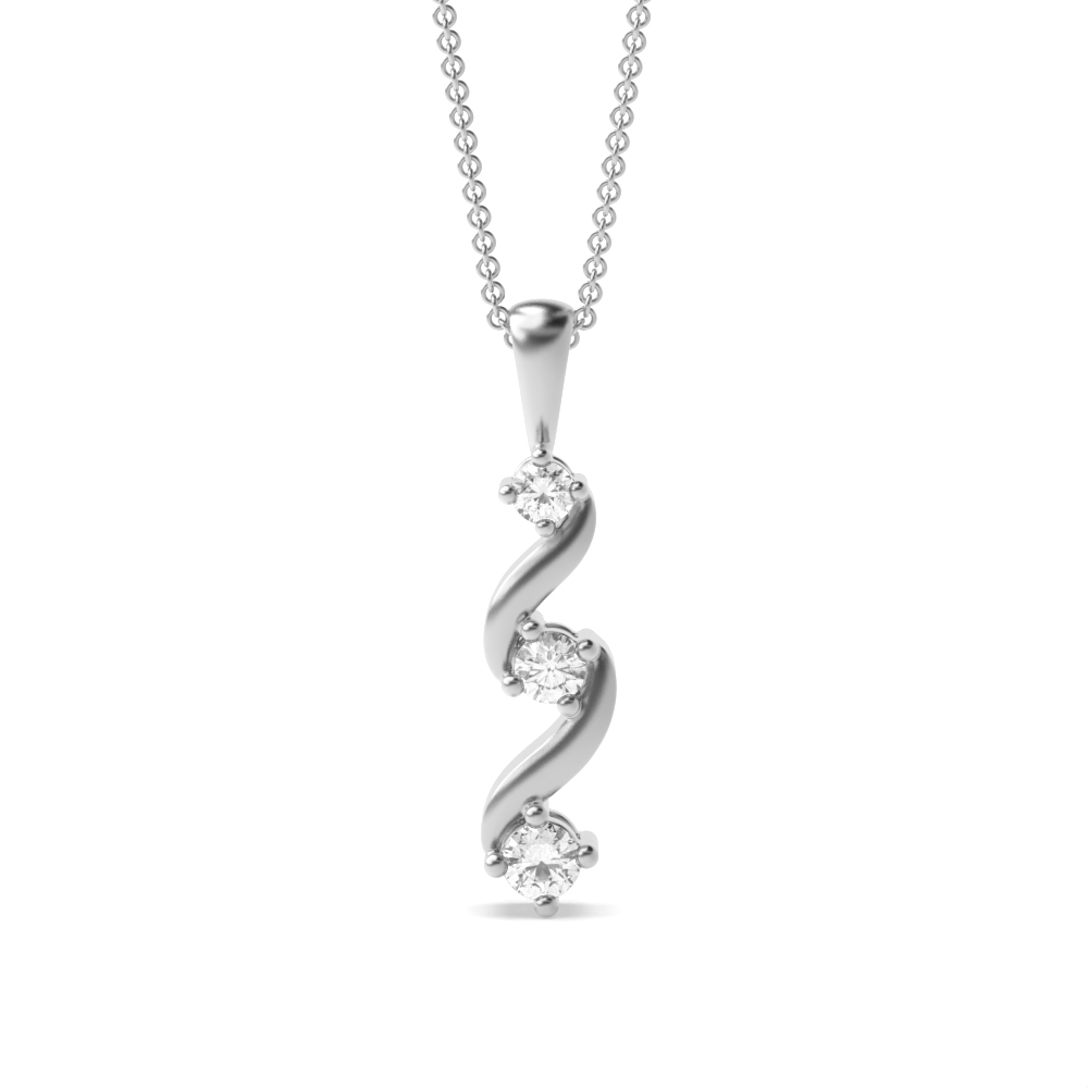 prong setting round diamond designer pendant