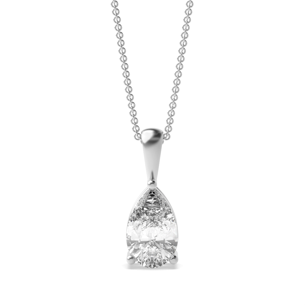prong setting pear diamond solitaire pendant
