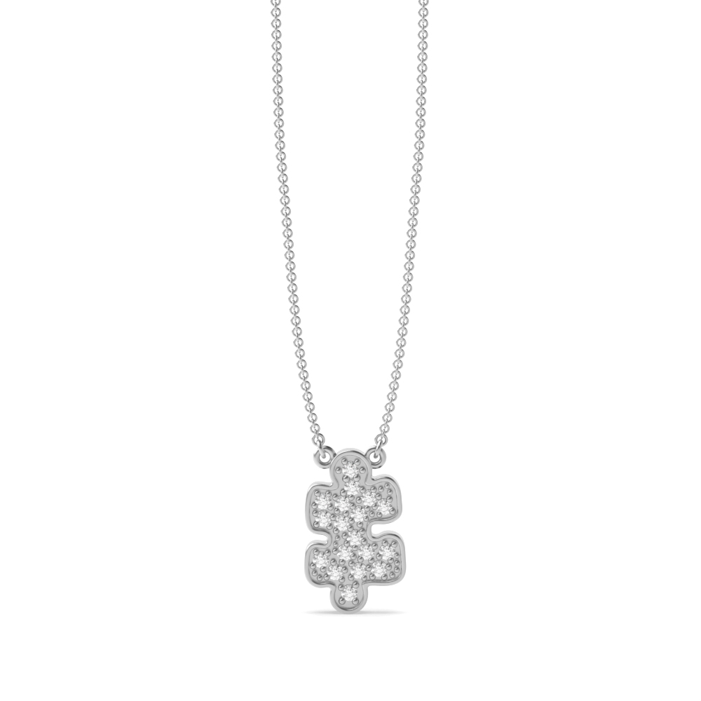 pave setting round diamond designer pendant
