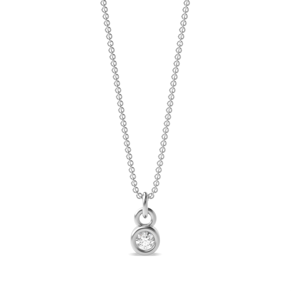 bezel setting round diamond solitaire pendant