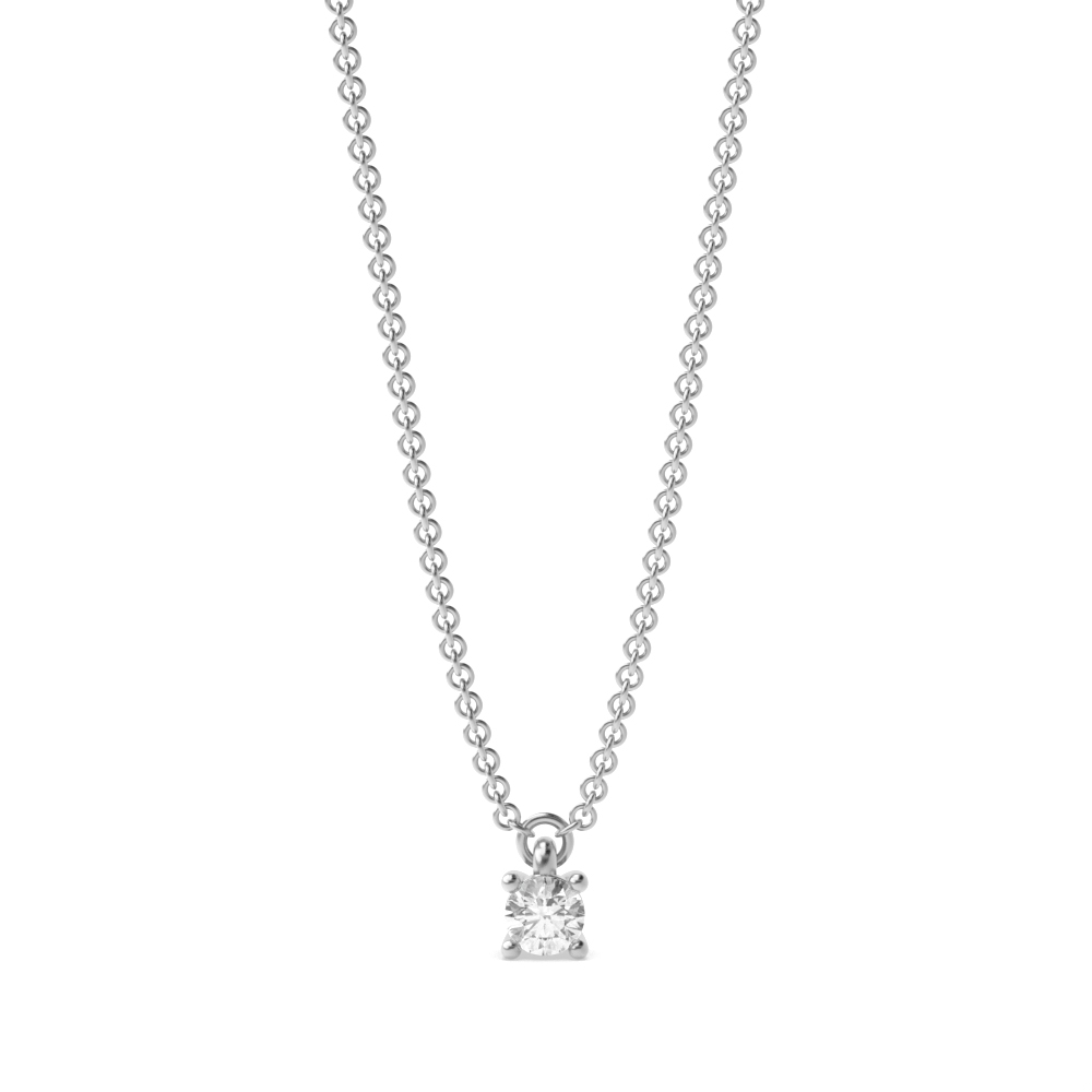 4 prong setting round diamond solitaire pendant