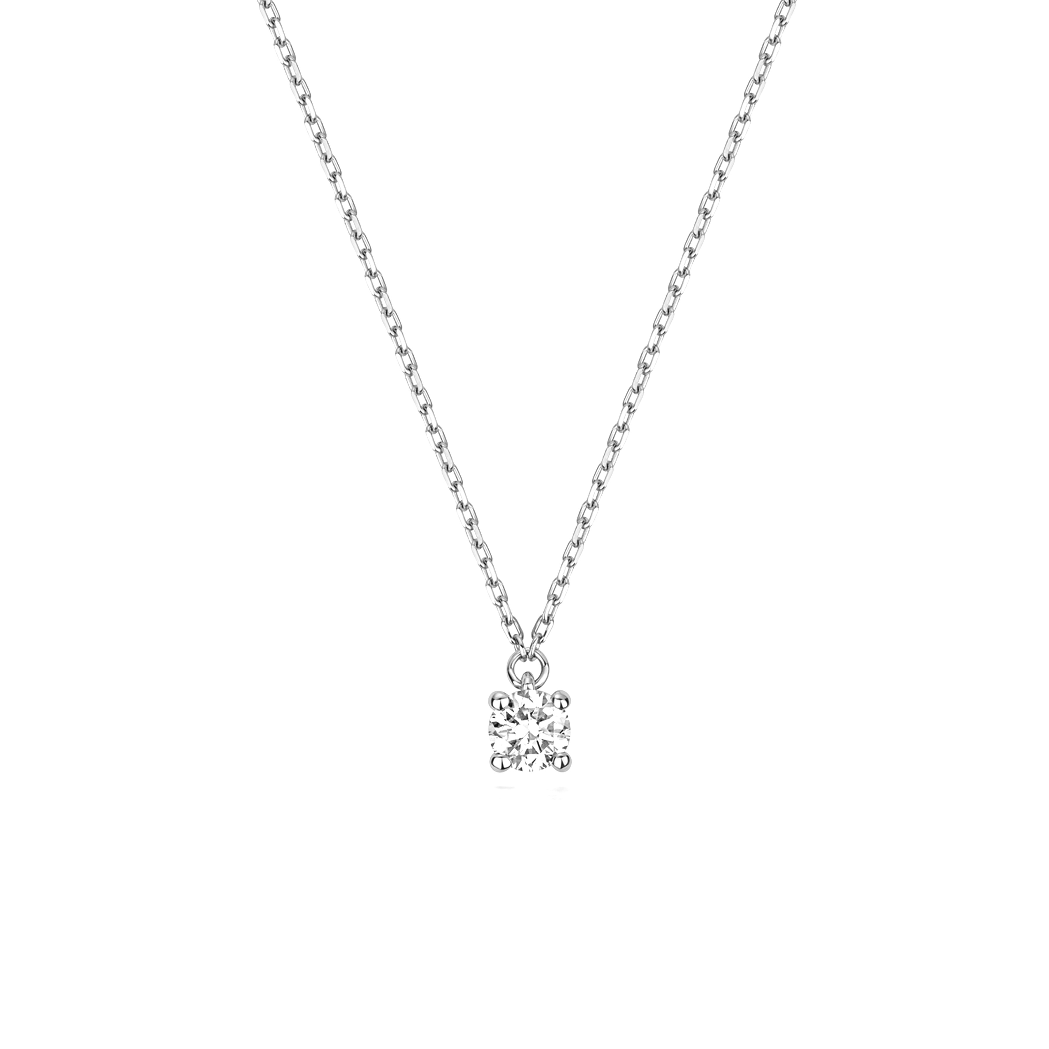prong setting round diamond solitaire pendant