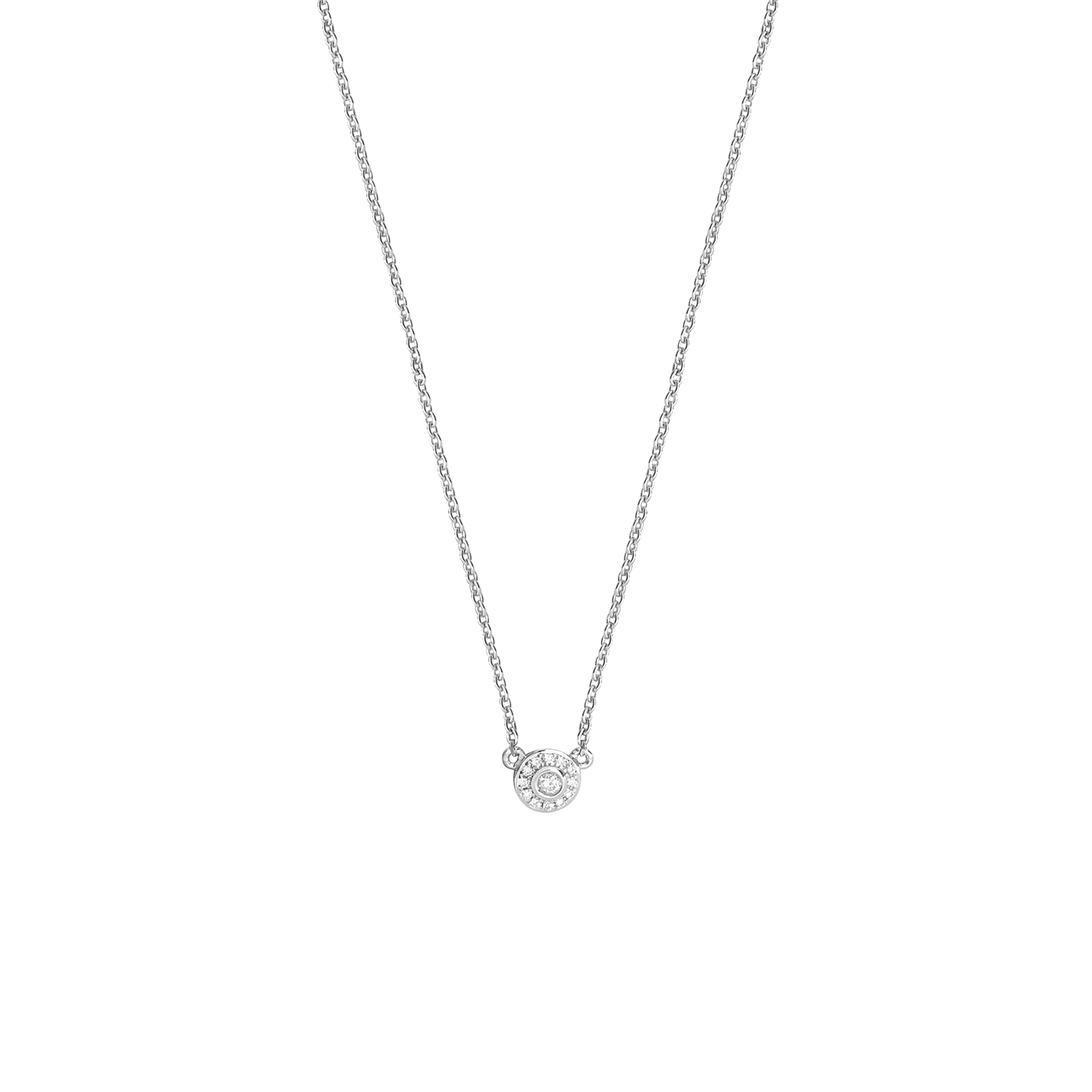 bezel setting round diamond solitaire halo pendant