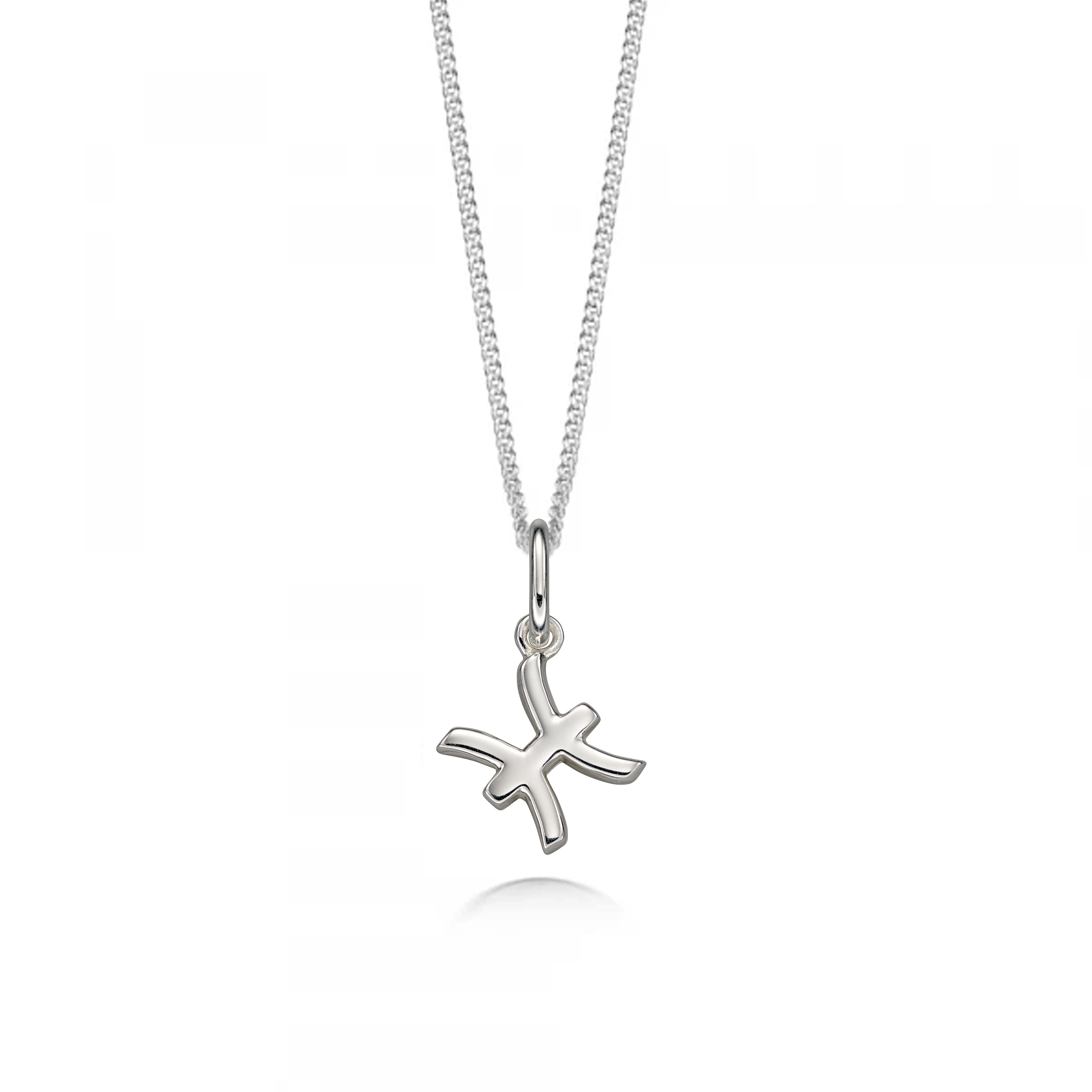 plain gold pisces zodiack sign pendant