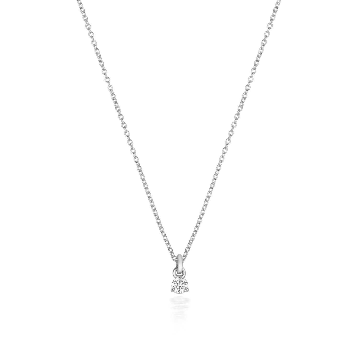 3 prong setting round shape diamond stud pendant