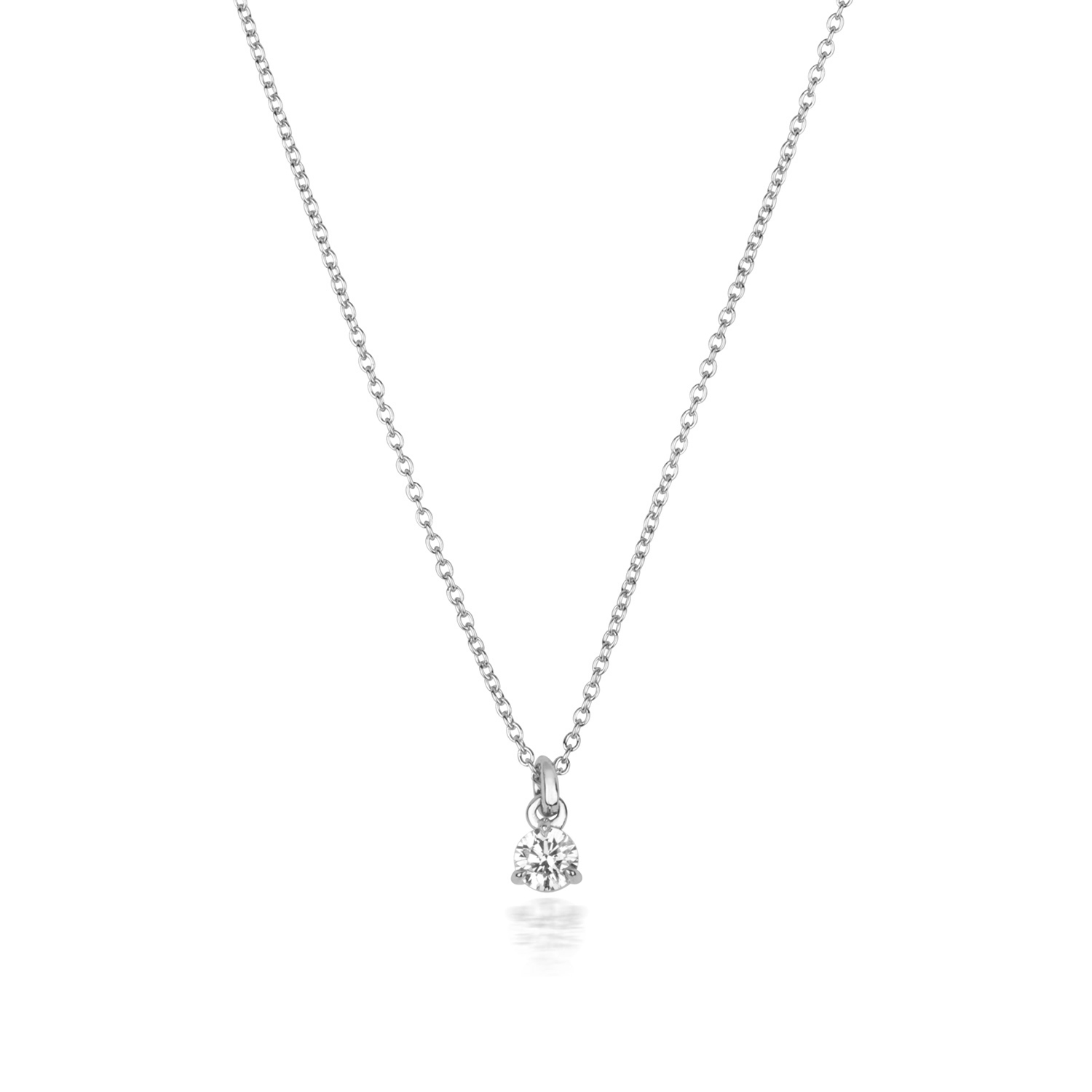 3 prong setting round shape diamond stud pendant