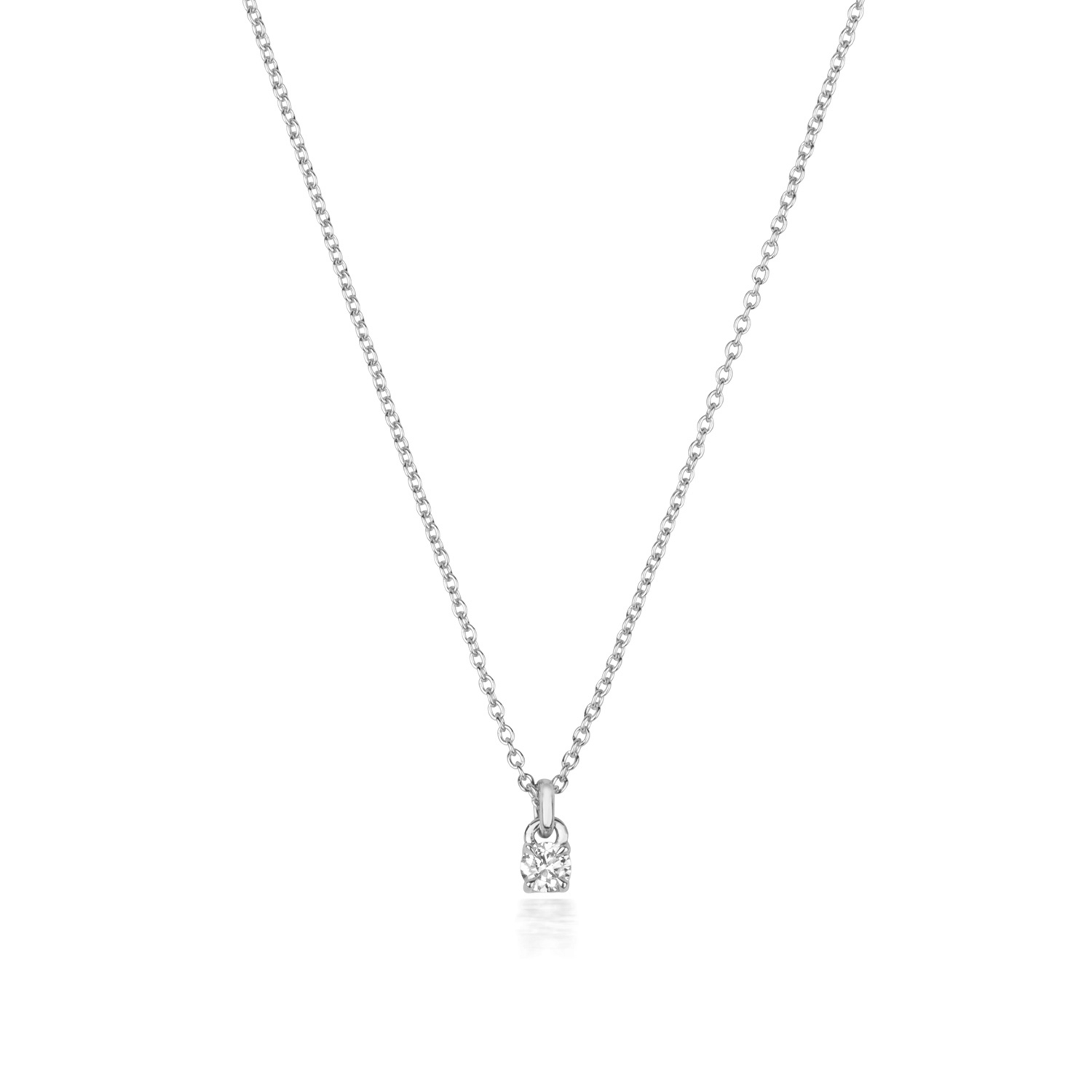 4 prong setting round shape lock style diamond stud pendant
