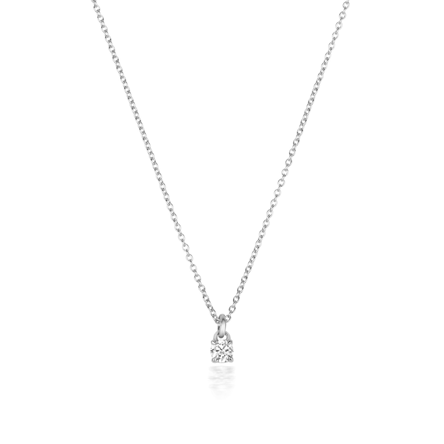 4 prong setting round shape lock style diamond stud pendant