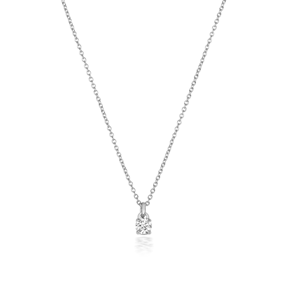 4 prong setting round shape lock style diamond stud pendant
