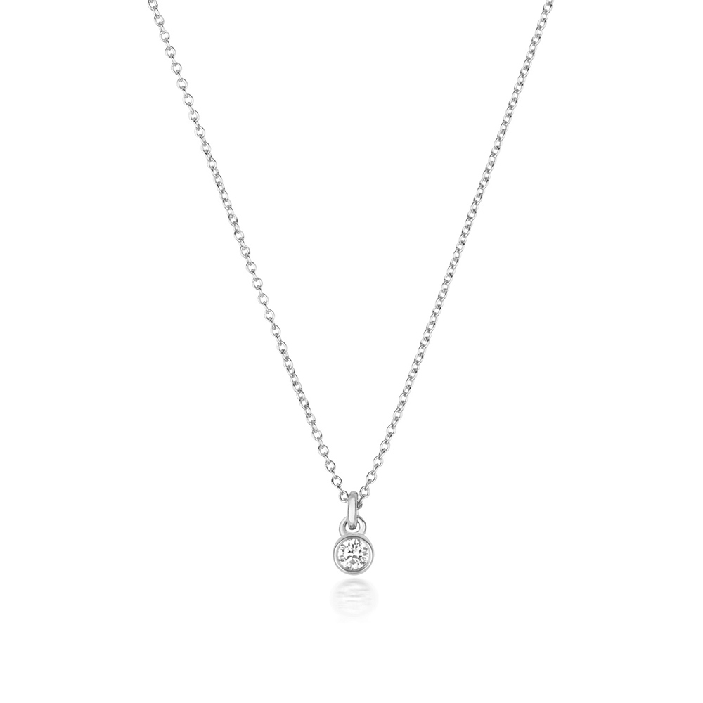 bezel setting round shape lock style diamond stud pendant