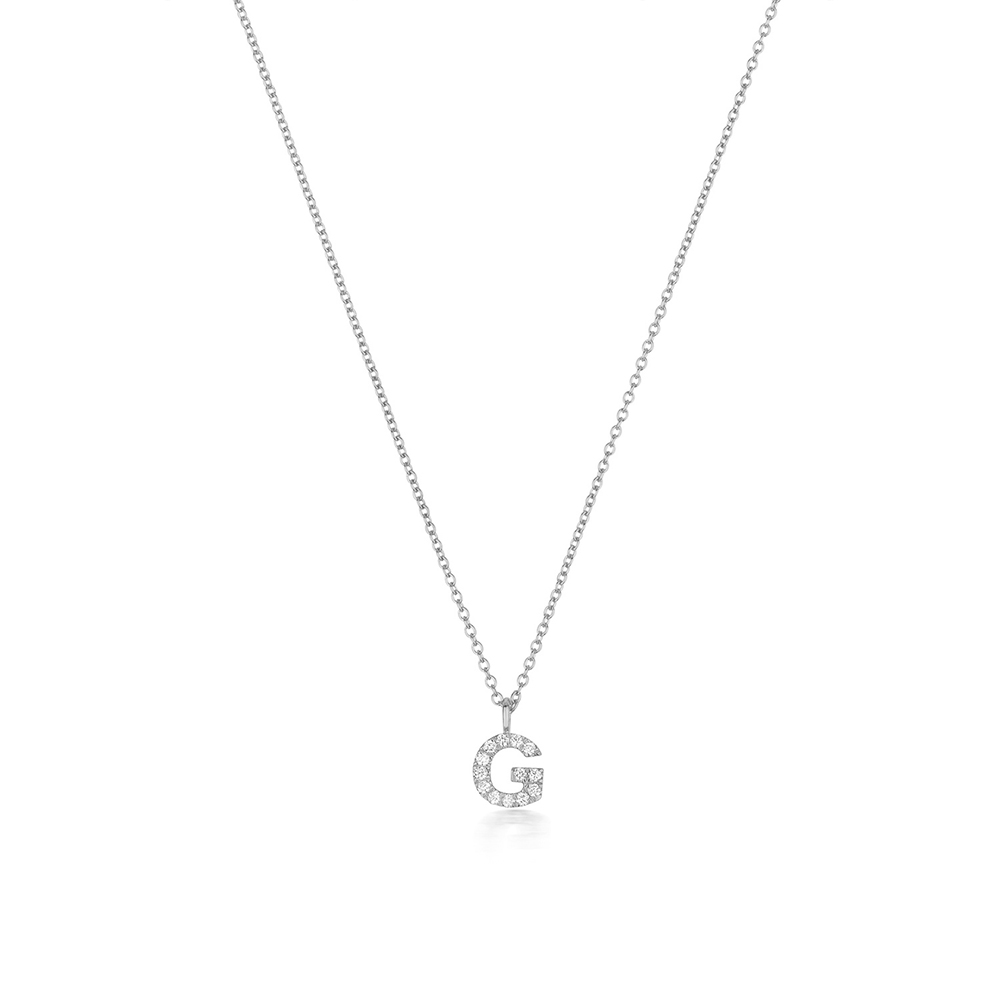 prong setting round shape letter G initial pendant(7.5 MM X 7.5 MM)