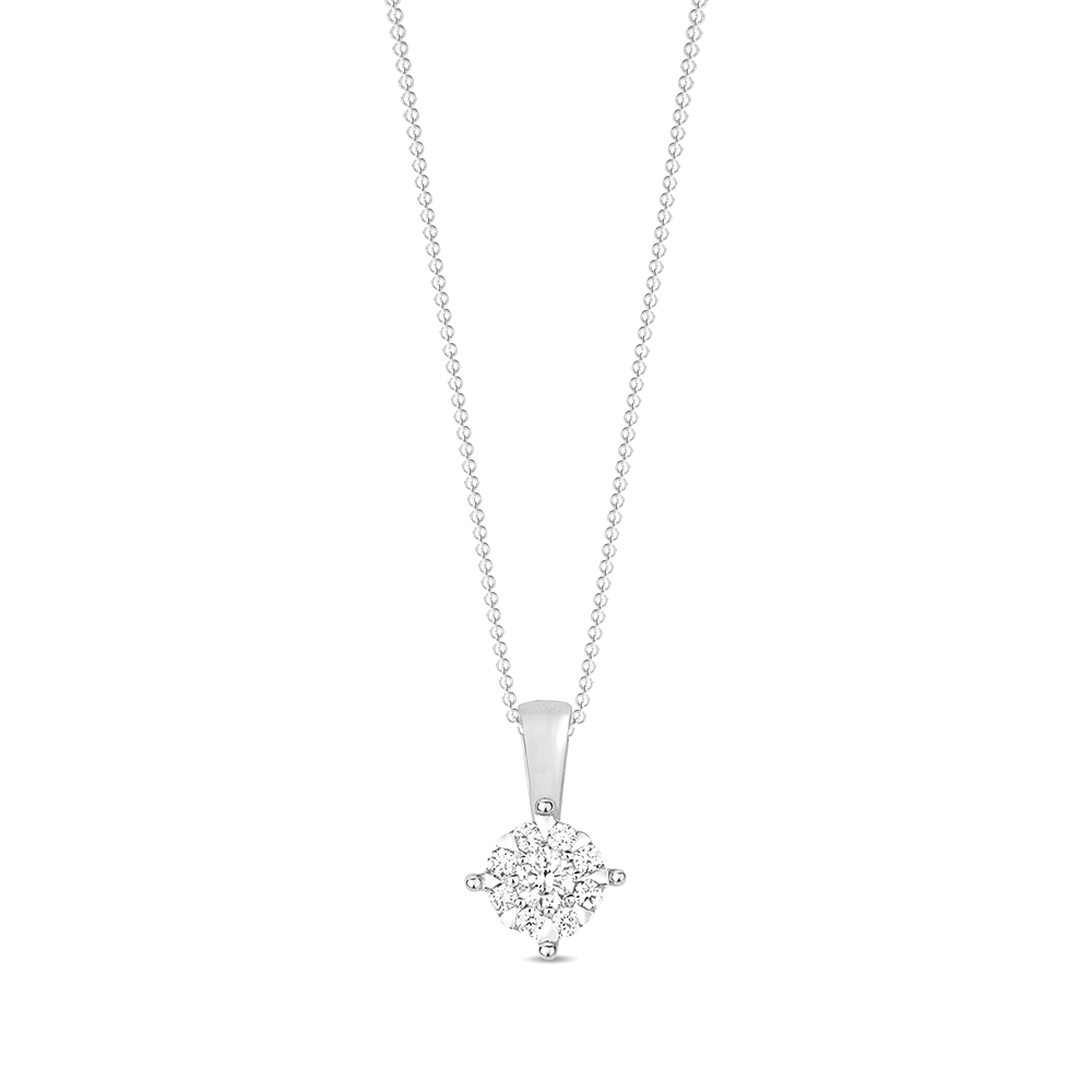 prong setting round shape diamond stud pendant