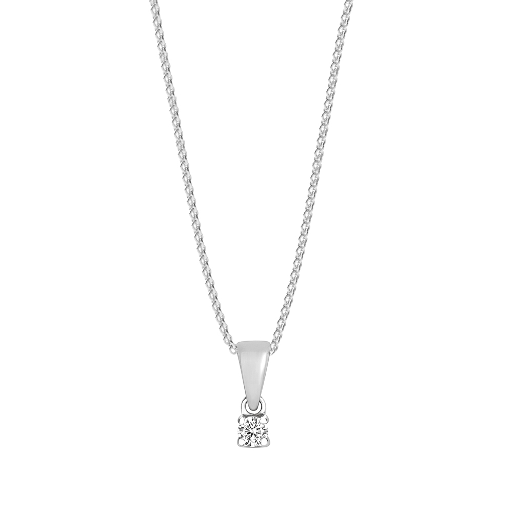 4 prong setting round shape secure lock design diamond stud pendant