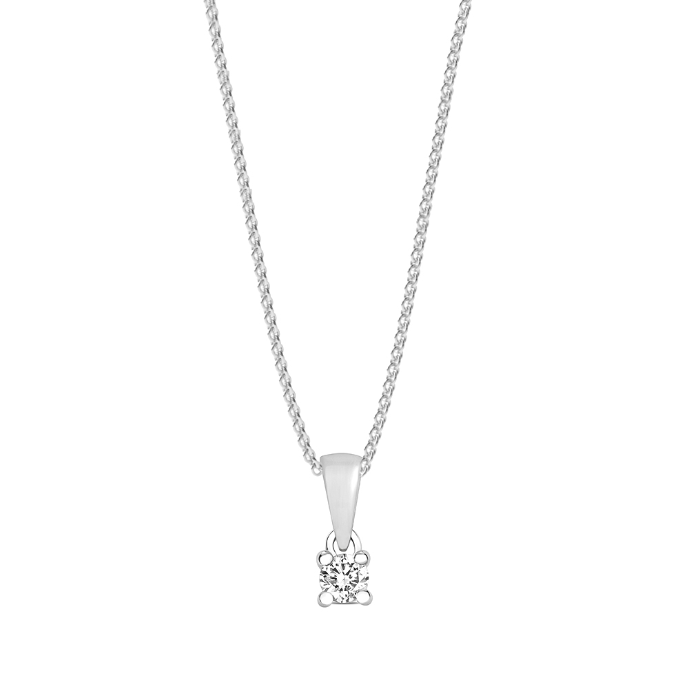 4 prong setting round shape lock style diamond stud pendant