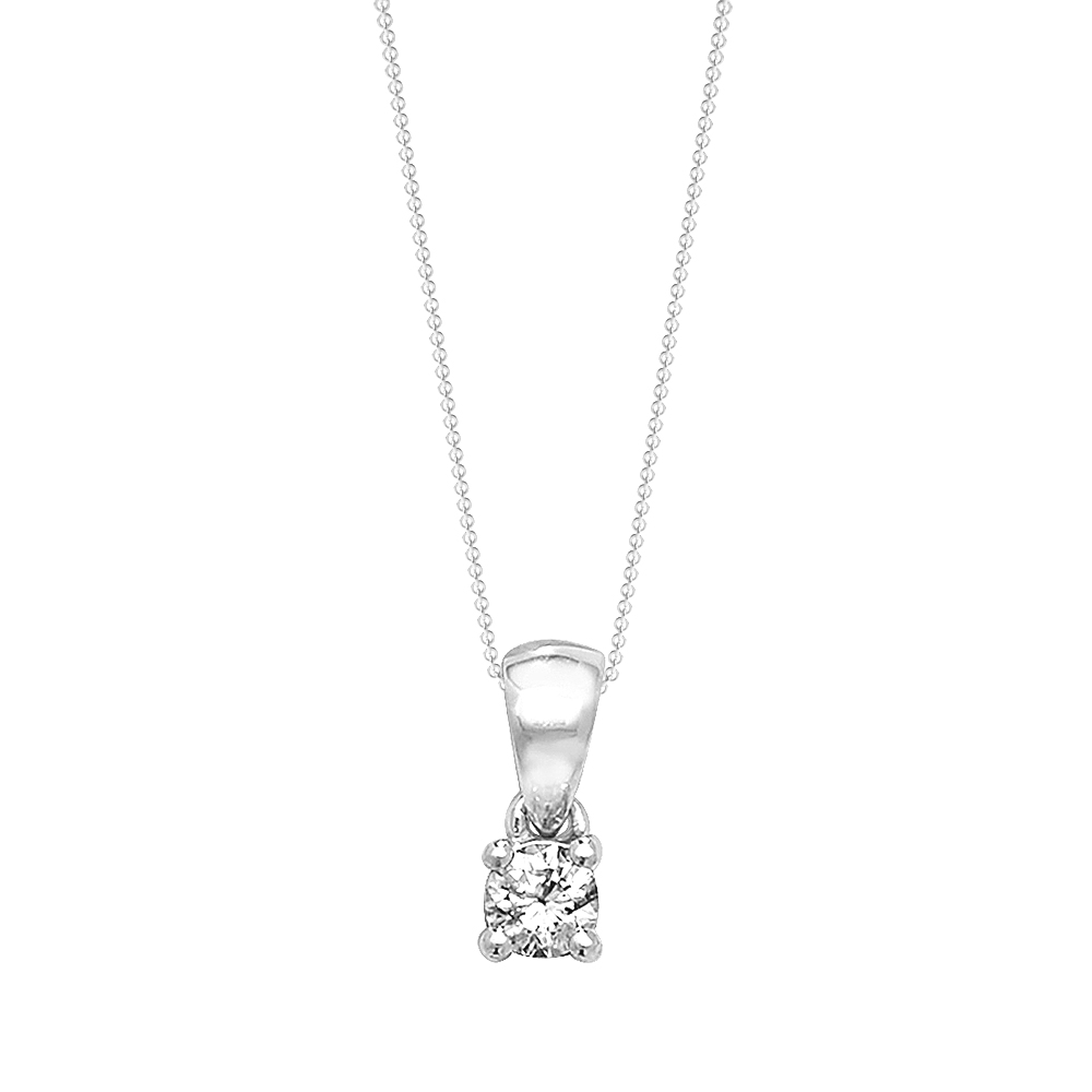 prong setting round shape diamond stud pendant