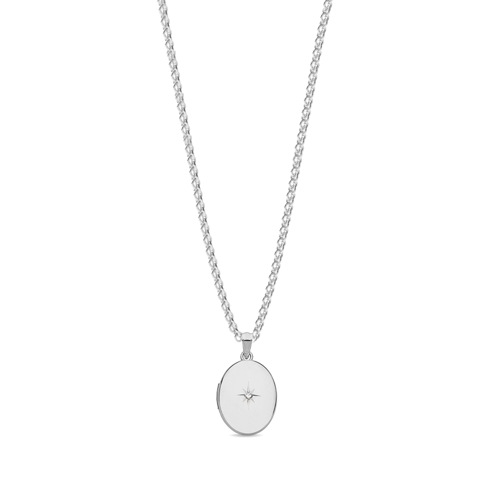 round shape diamond locket necklace