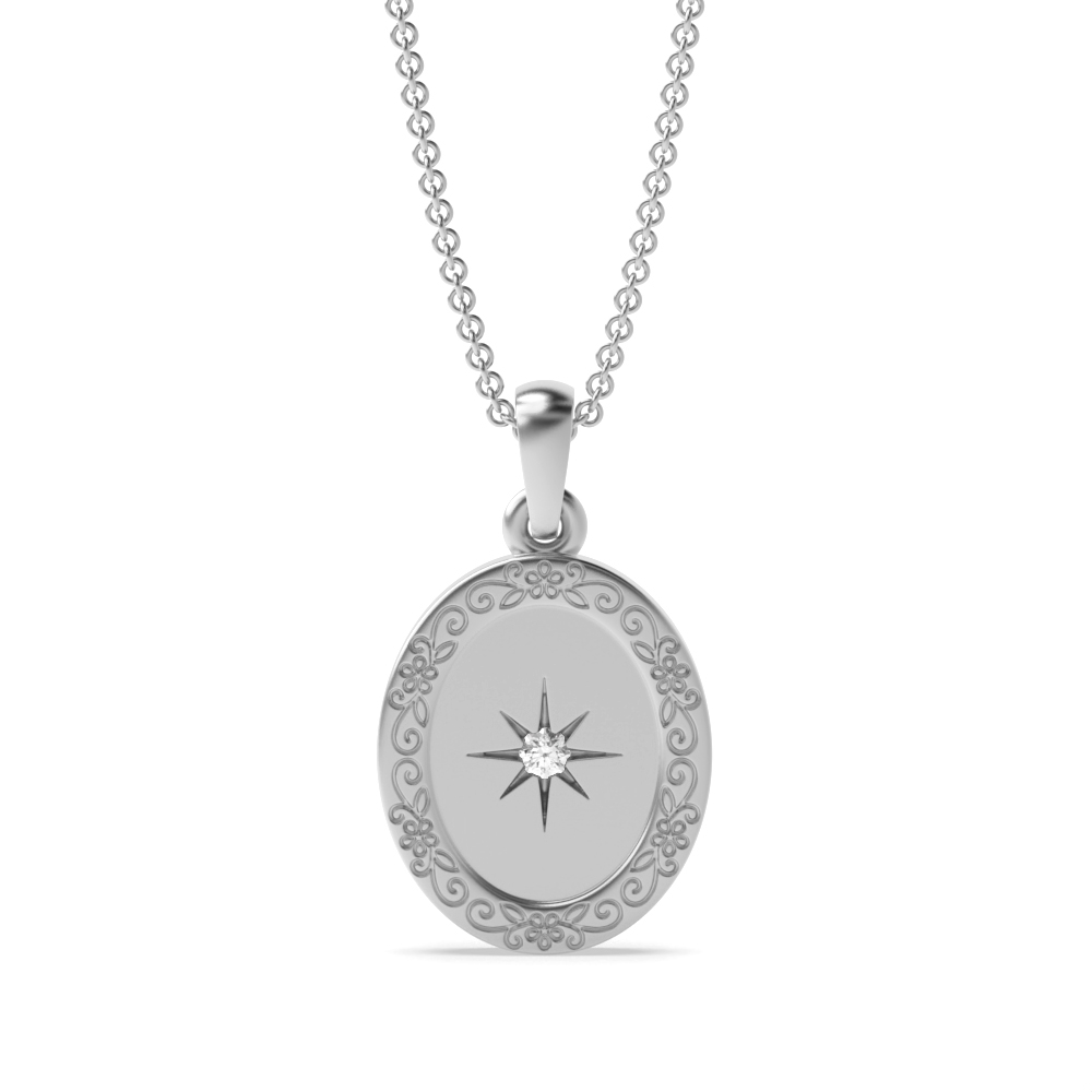 round shape diamond design on locket necklace