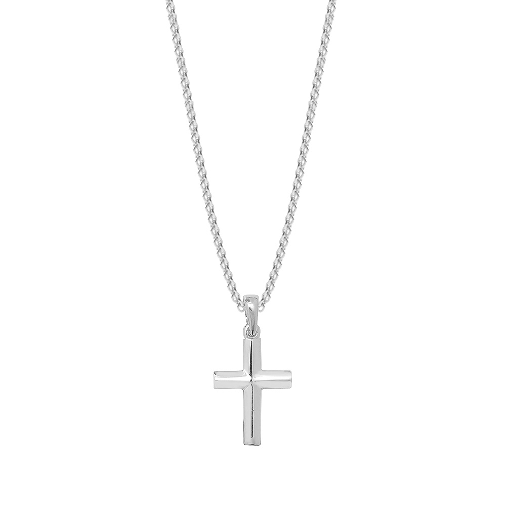 plain metal cross pendant necklace