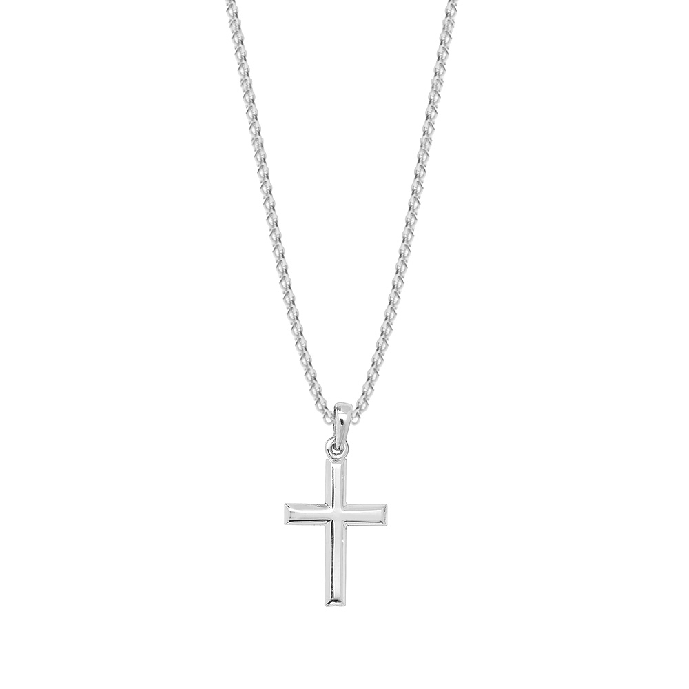 plain metal cross pendant necklace