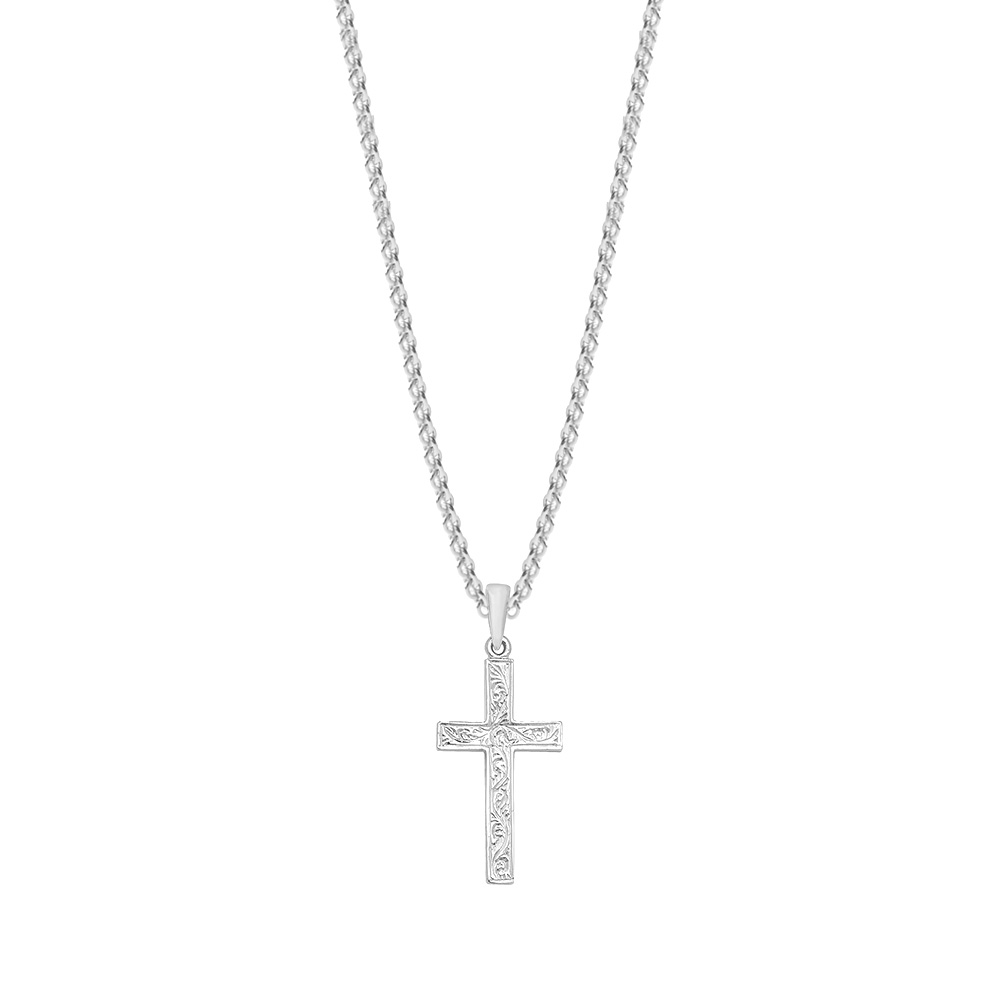 plain metal cross pendant necklace