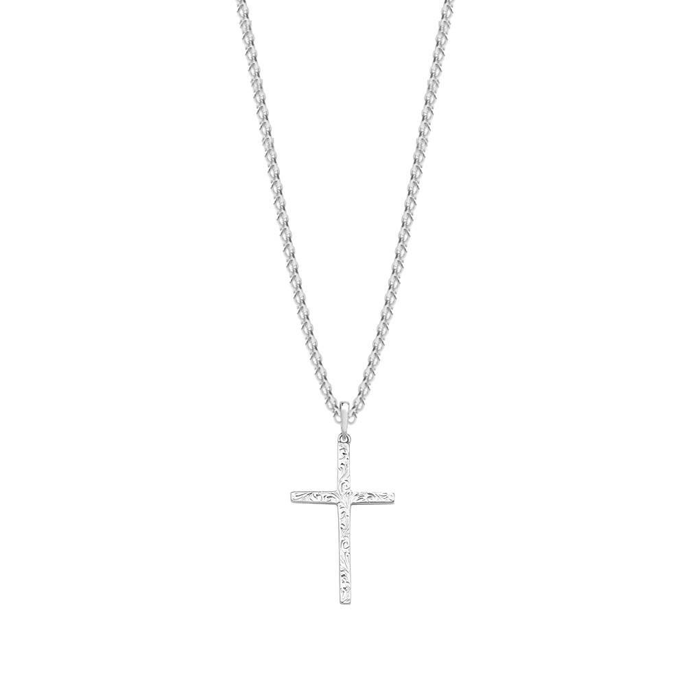plain metal cross pendant necklace
