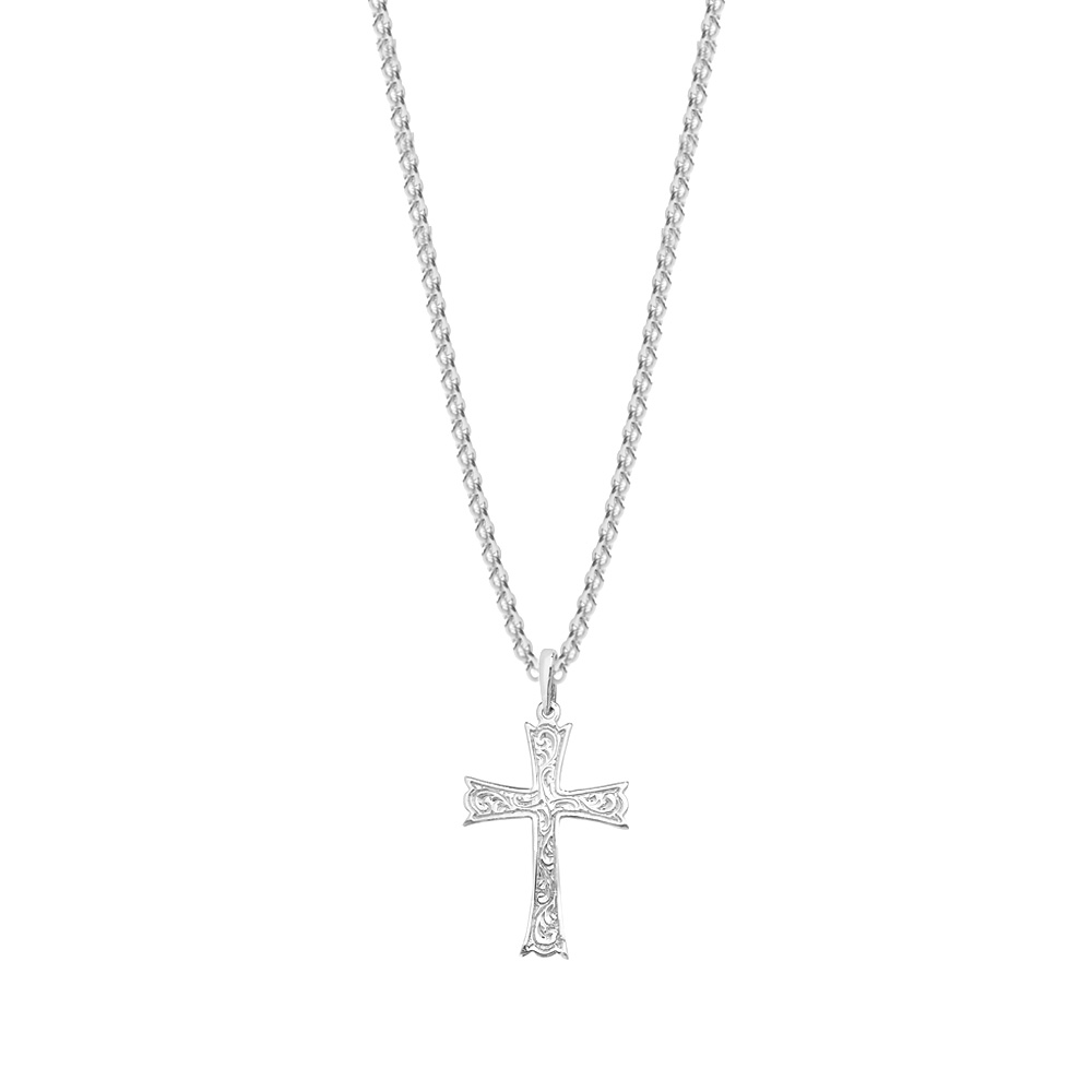 plain metal cross pendant necklace