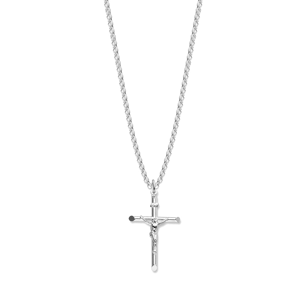 plain metal cross pendant necklace