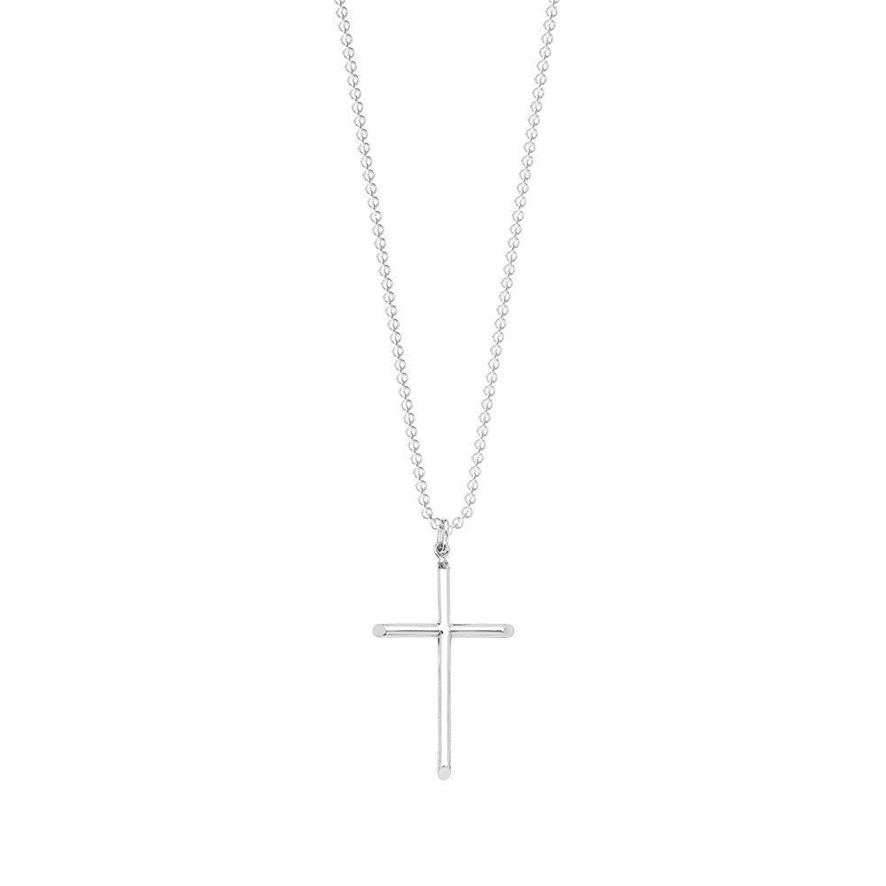 plain metal cross pendant necklace
