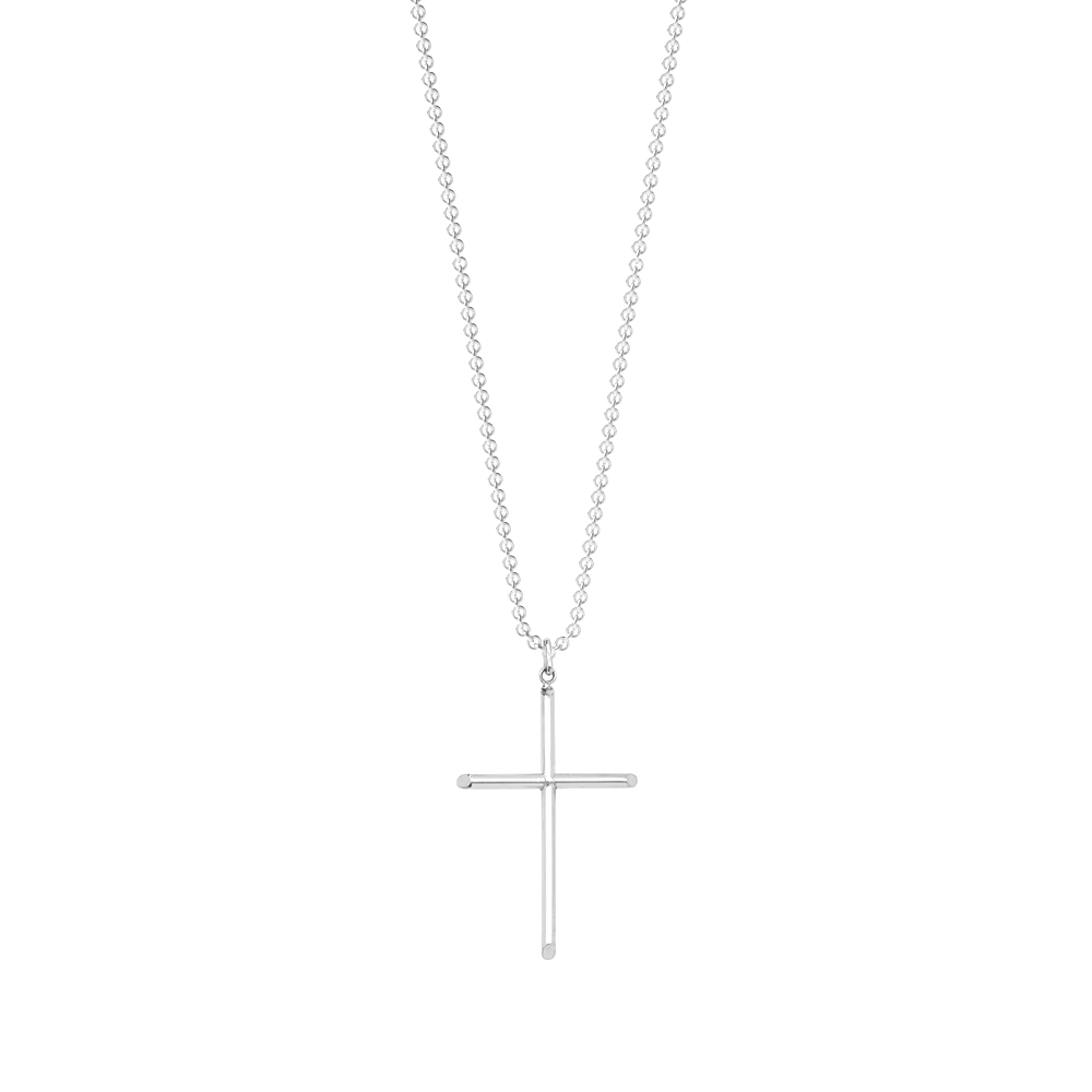 plain metal cross pendant necklace