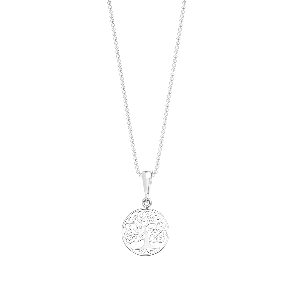plain metal tree design round shape pendant