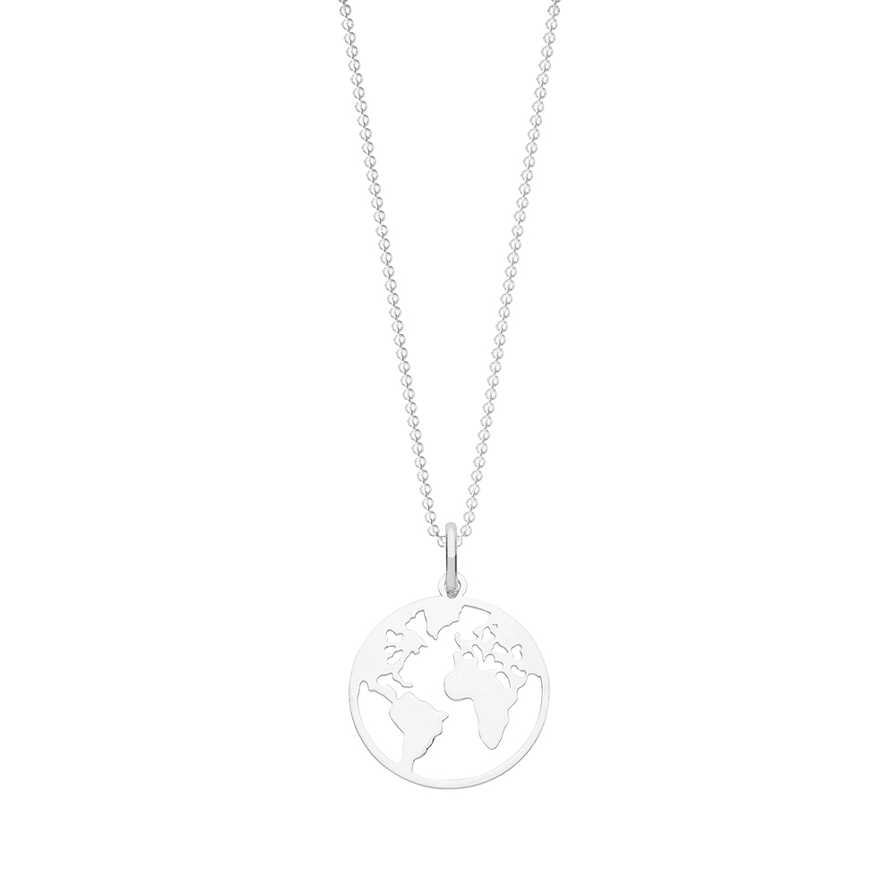 plain metal world map pendant