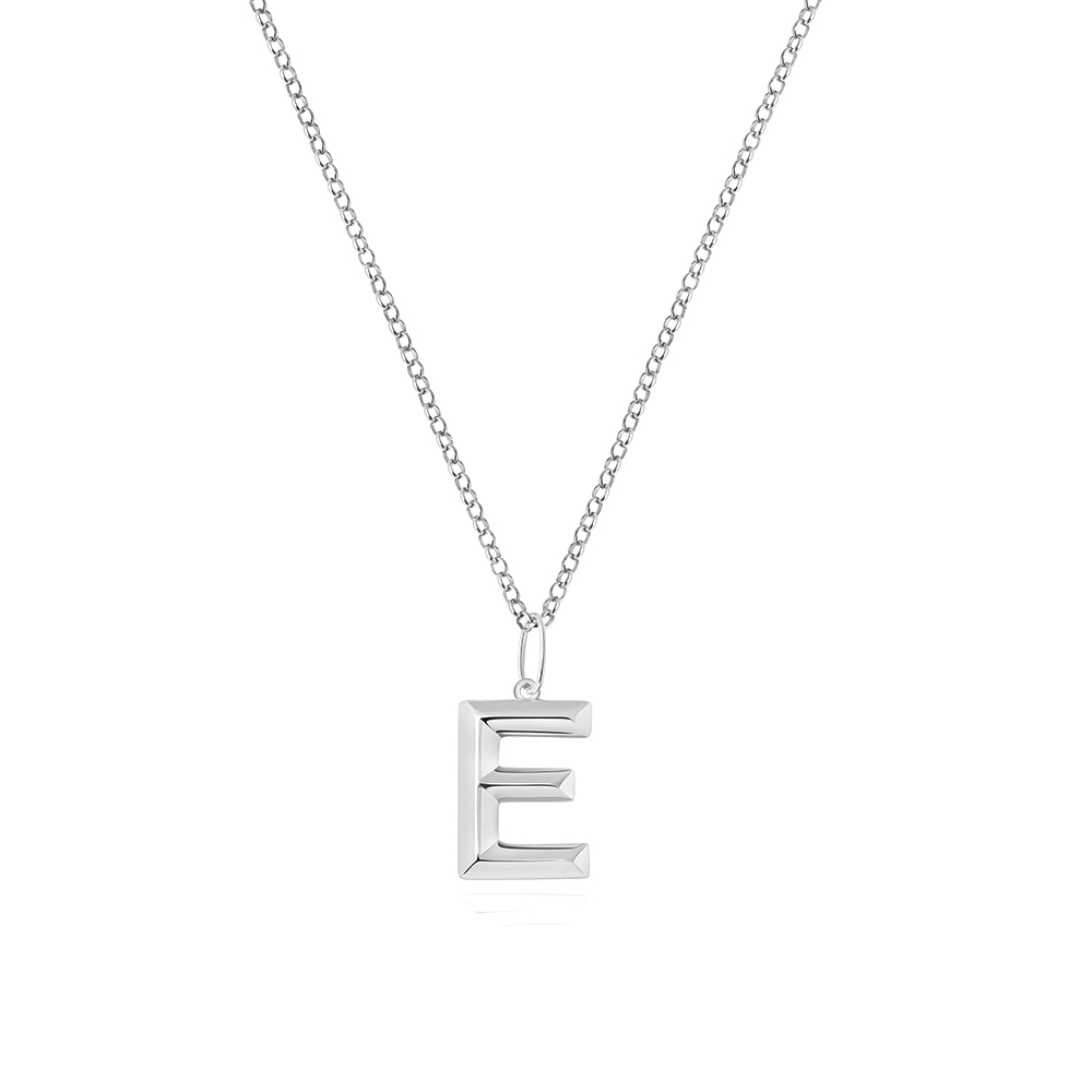 plain metal initial e pendant