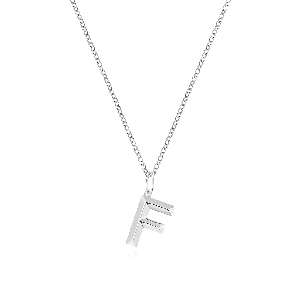 plain metal initial f pendant