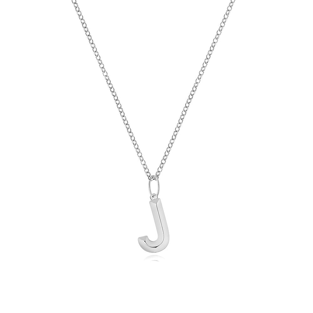 plain metal initial j pendant