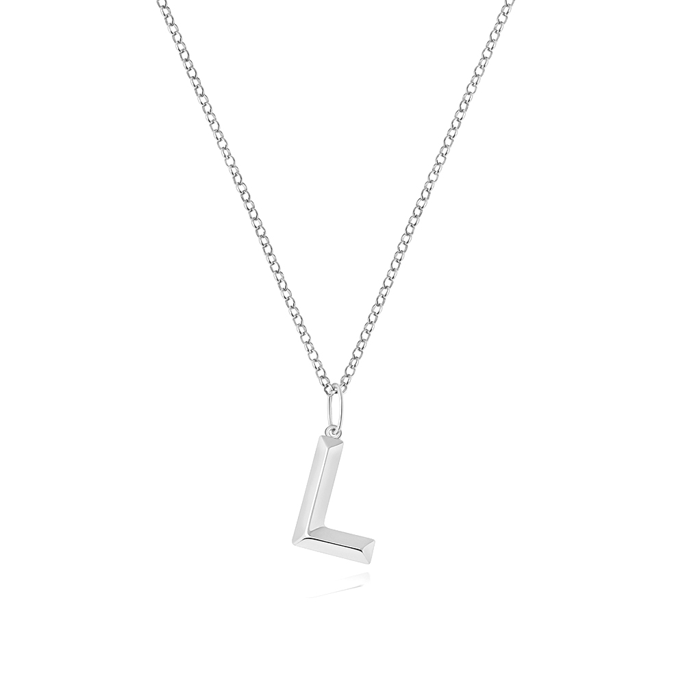plain metal initial l pendant