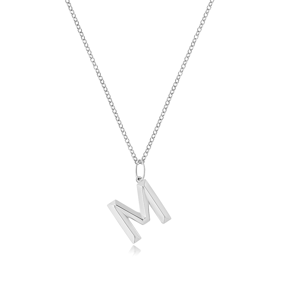 plain metal initial m pendant