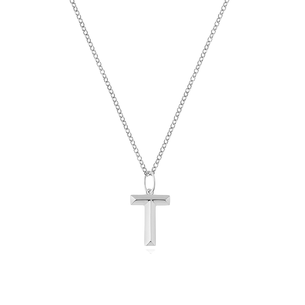 plain metal initial t pendant