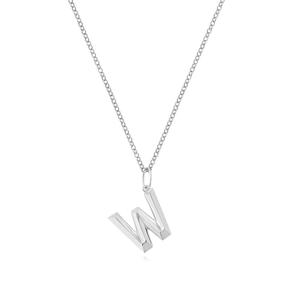 plain metal initial w pendant