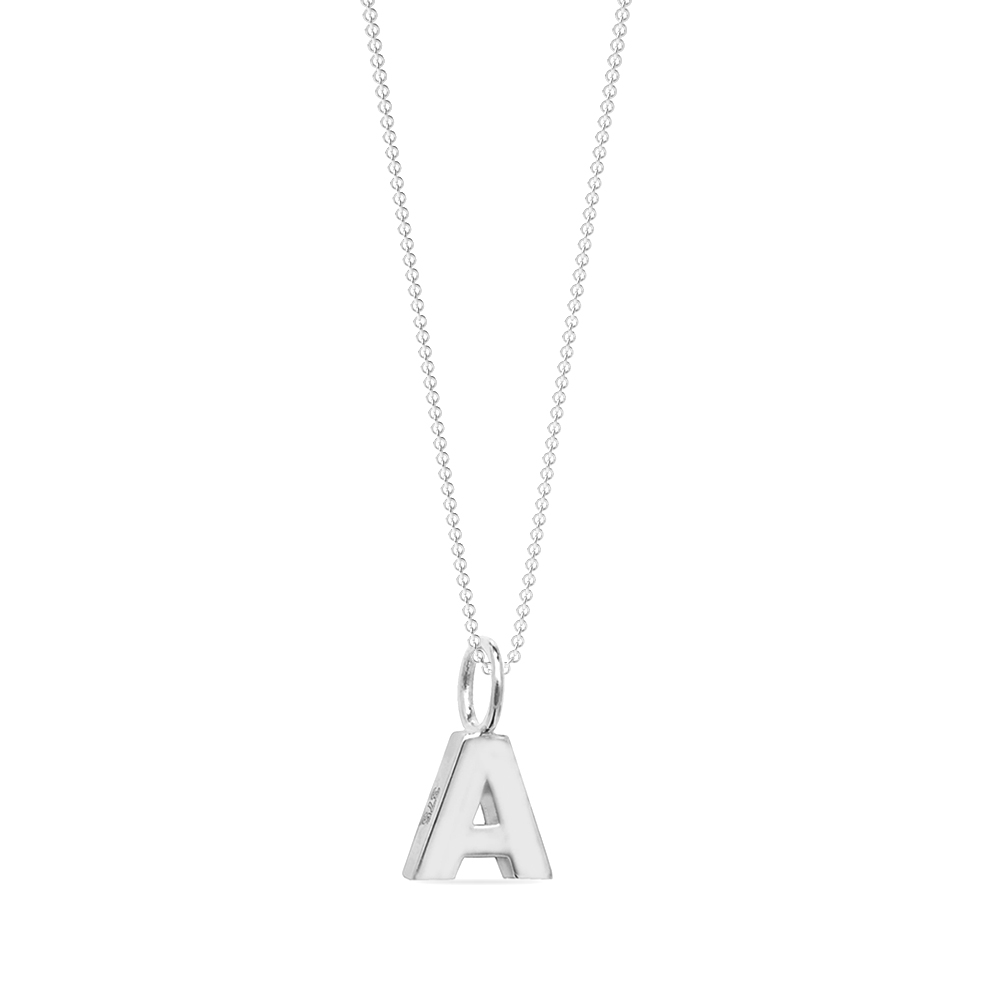plain metal initial a pendant
