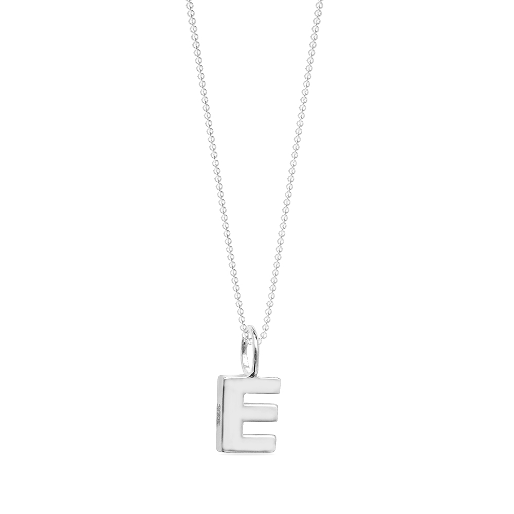 plain metal initial e pendant