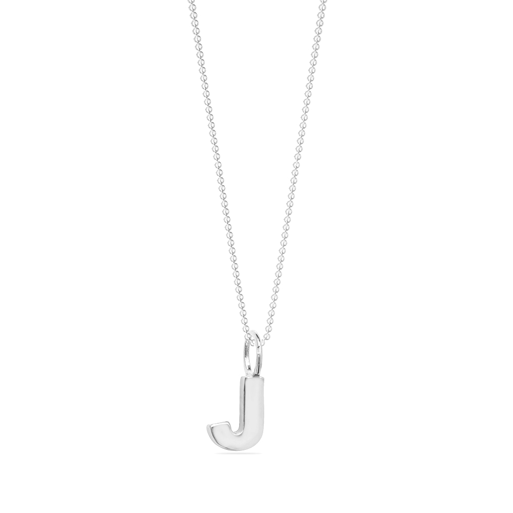 plain metal initial j pendant