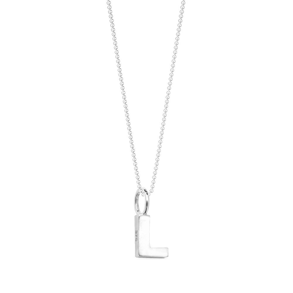 plain metal initial l pendant