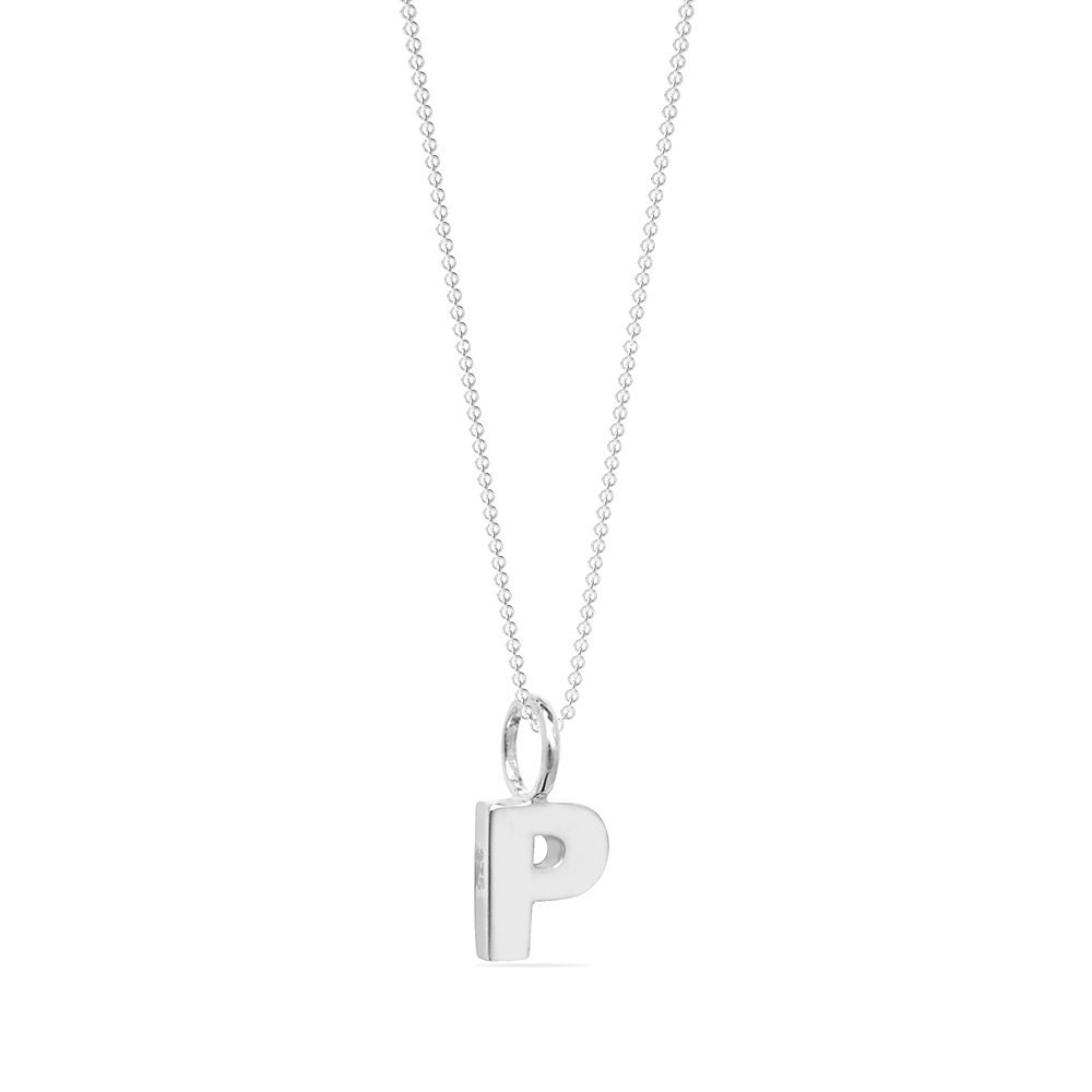 plain metal initial p pendant
