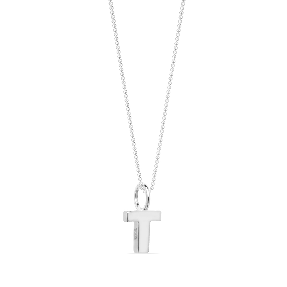 plain metal initial t pendant